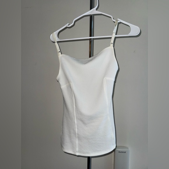 Elegant White Women's Top Backless Draped Collar Cami Top adjustable - Picture 7 of 10